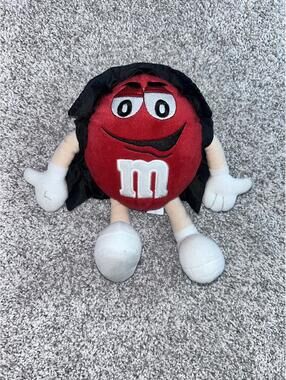 Red M&M's Plush Toy with Black Cape